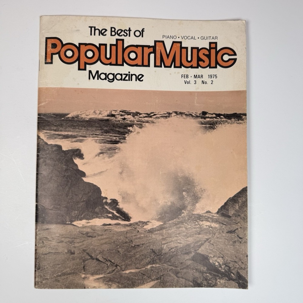 The Best Of Popular Music Magazine Feb Mar 1975 Vol 3 #2 Piano Vocal Guitar Vtg
